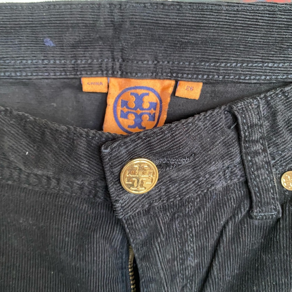 Tory Burch Black corduroy Super Skinny Jeans